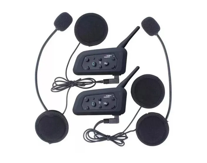Par De Intercomunicador Capacete Moto Bluetooth Ejeas V6 Pro Preto