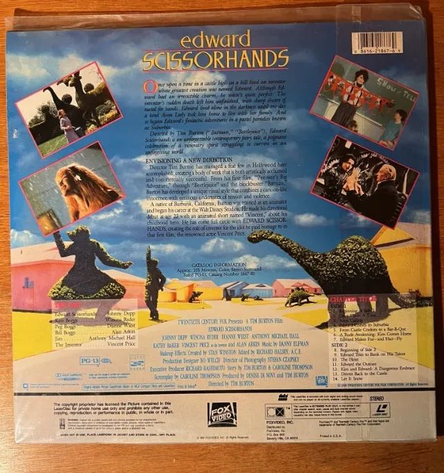 Laserdisc Edward Mãos de Tesoura (Edward Scissorhands) - RELÍQUIA AINDA NO PLÁSTICO - RARO - Foto 2