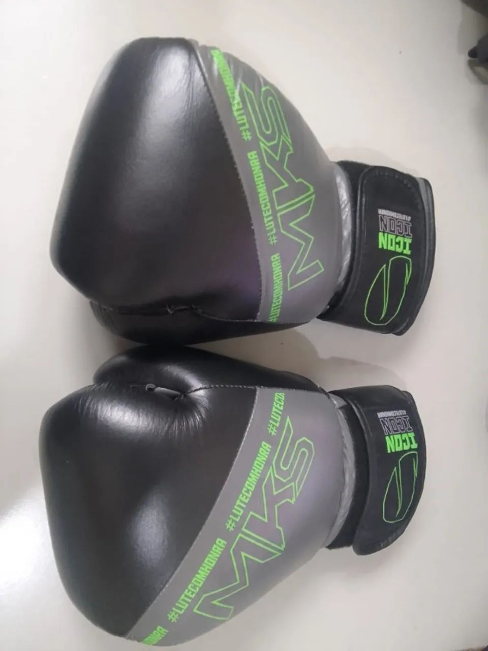 Luva de Boxe Profissional Premium MKS Couro Legítimo 14 oz - Impecável! - Foto 2