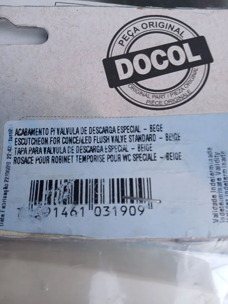 Acabamento para válvula de descarga especial - BEGE