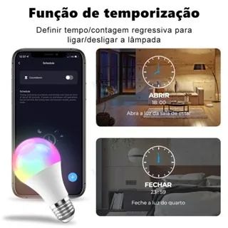 Lâmpada Inteligente 9W Rgb Smart Life Tuya Para Alexa E Google Assistante - Foto 5