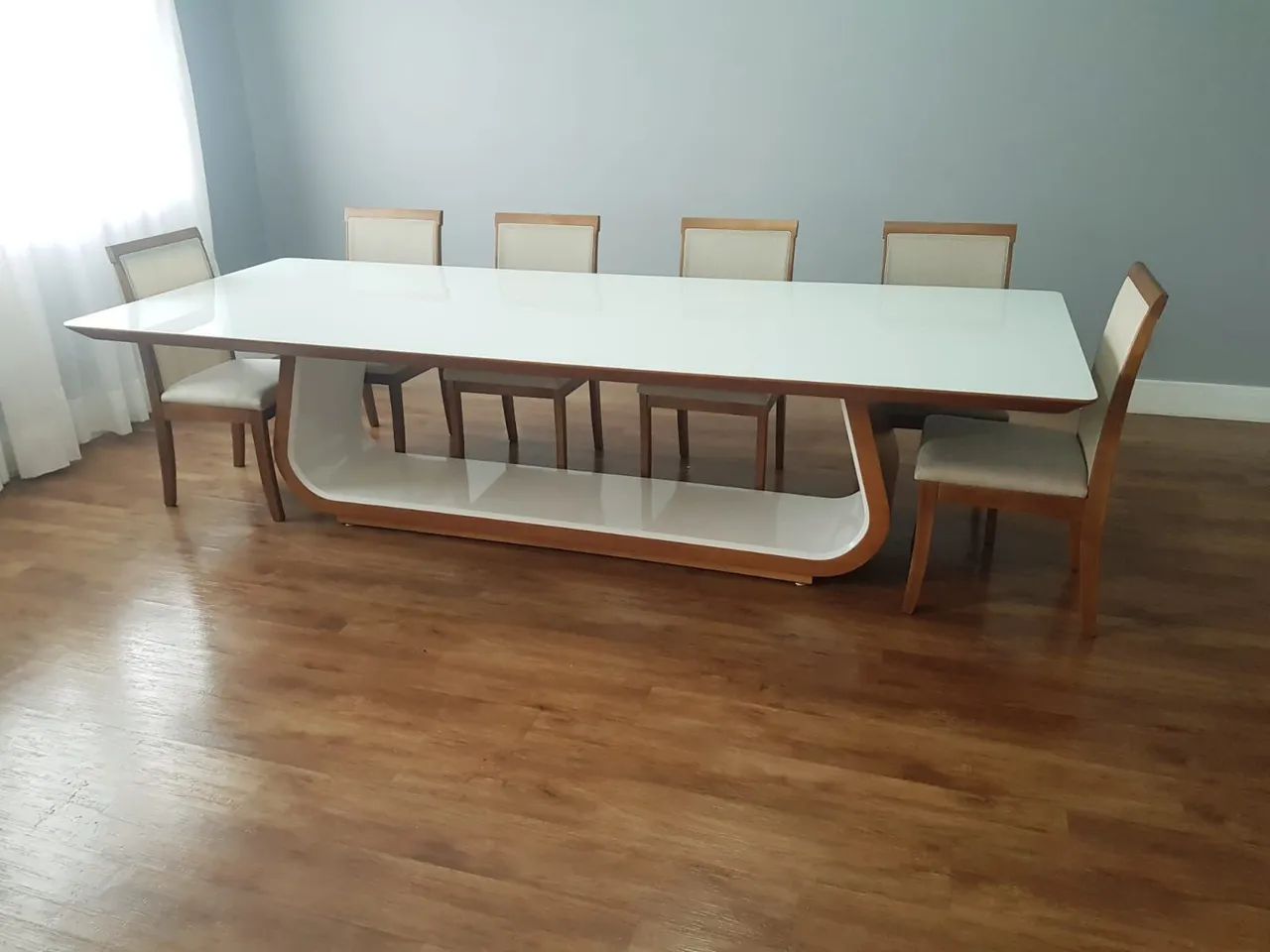 Mesa de Jantar Branca com 8 Cadeiras - Foto 2