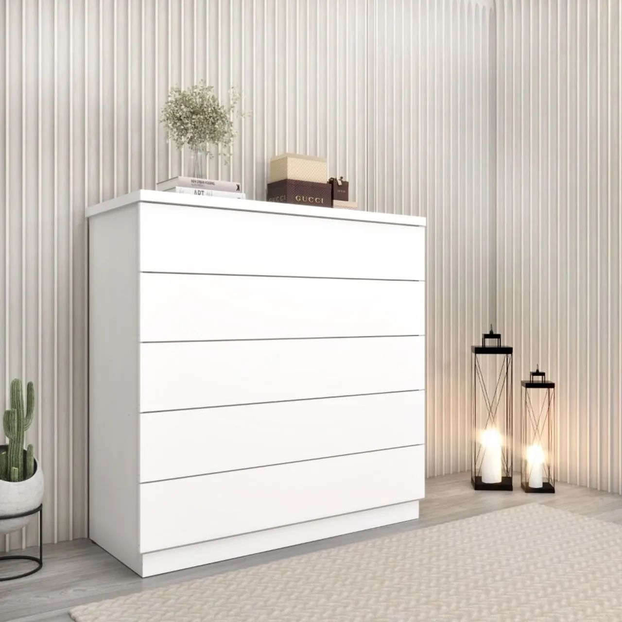 Cômoda Moderna 5 Gavetas - Design Clean altamente funcional!! Uwysr