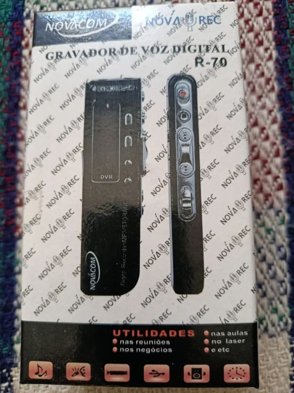 Gravador de voz digital R-70 Novacom na caixa em perfeito estado!