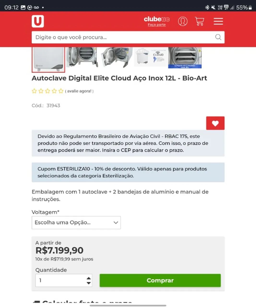 AUTOCLAVE DIGITAL ELITE 17L - BIO-ART | SEMINOVA - APENAS 33 CICLOS! - Foto 5