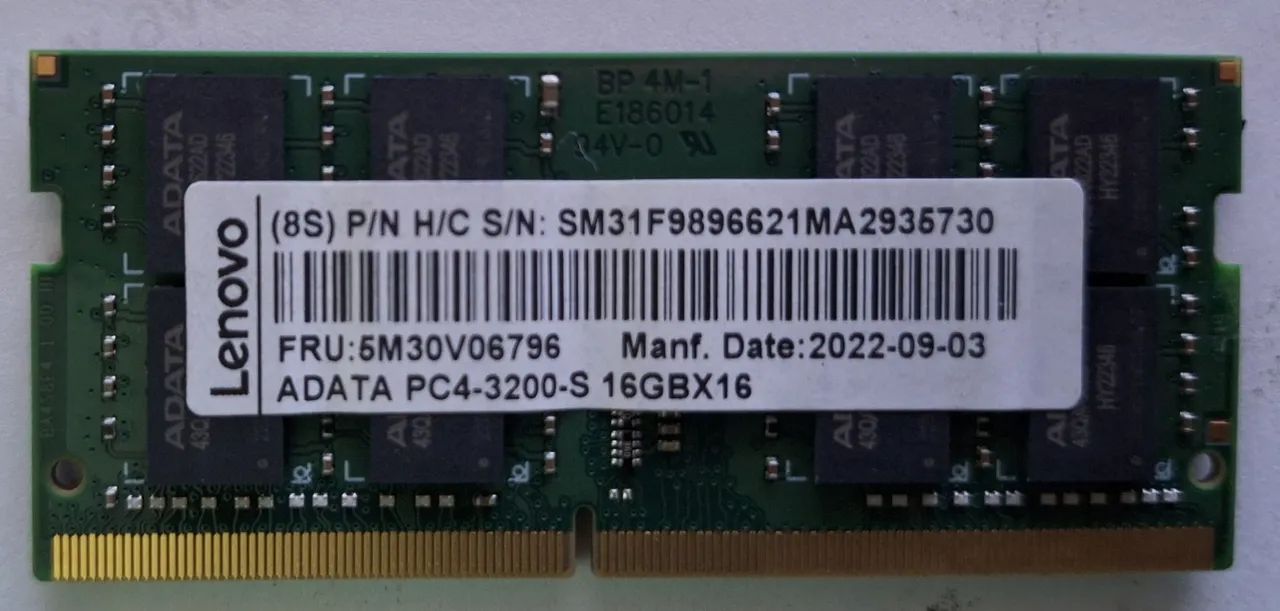 MEMÓRIA DDR4 16GB 3200 NOTEBOOK LENOVO ADATA ORIGINAL 64317907894019121