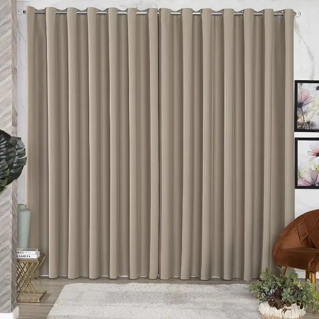 Cortina Blackout Corta Luz em Tecido 4m largura x 2,40m altura Cor Marfim