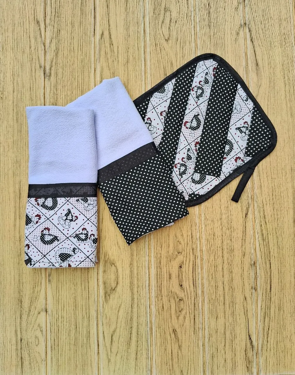 Kit de Cozinha: Pano de Prato + descanso de panela