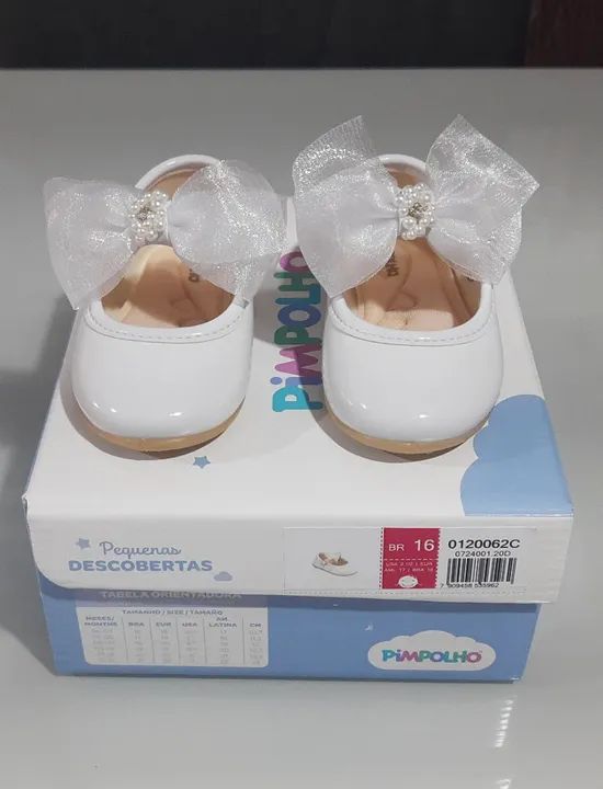 Sapatilhas Pimpolho Brancas Bebê - Novo N°16 - Foto 6