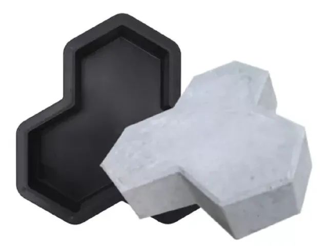 10 Unidades Forma Plástica Para Paver Estrela 8cm De 3 Pontas Piso Calçada Estrela - Foto 2