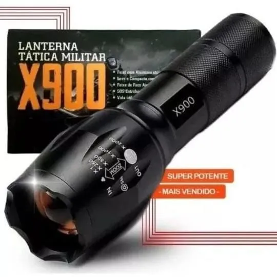 Lanterna Tática Militar X900 - Super Potente