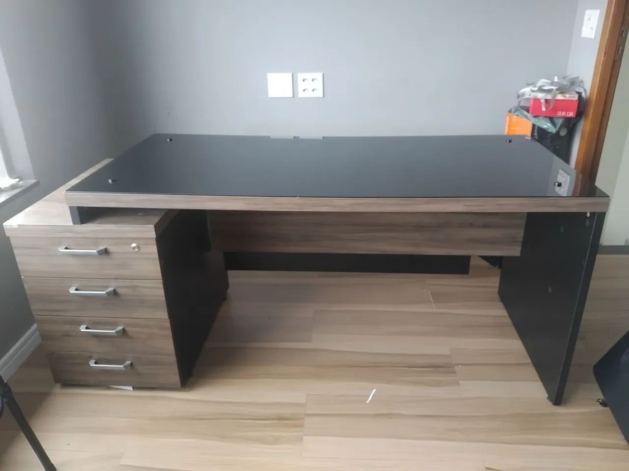 Executive Desk Gebbwork Semi-New with Smoked Glass Top