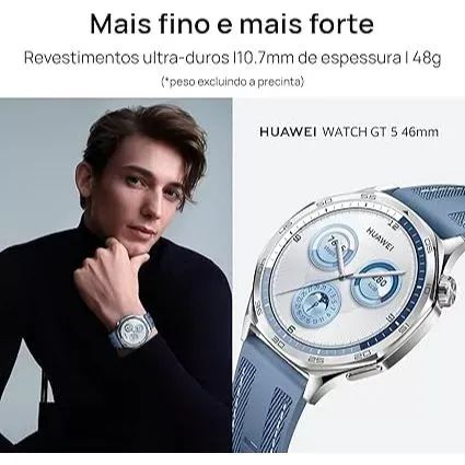 Novo] Smartwatch, Huawei Watch Gt 5 46mm, Azul - Smartwatches