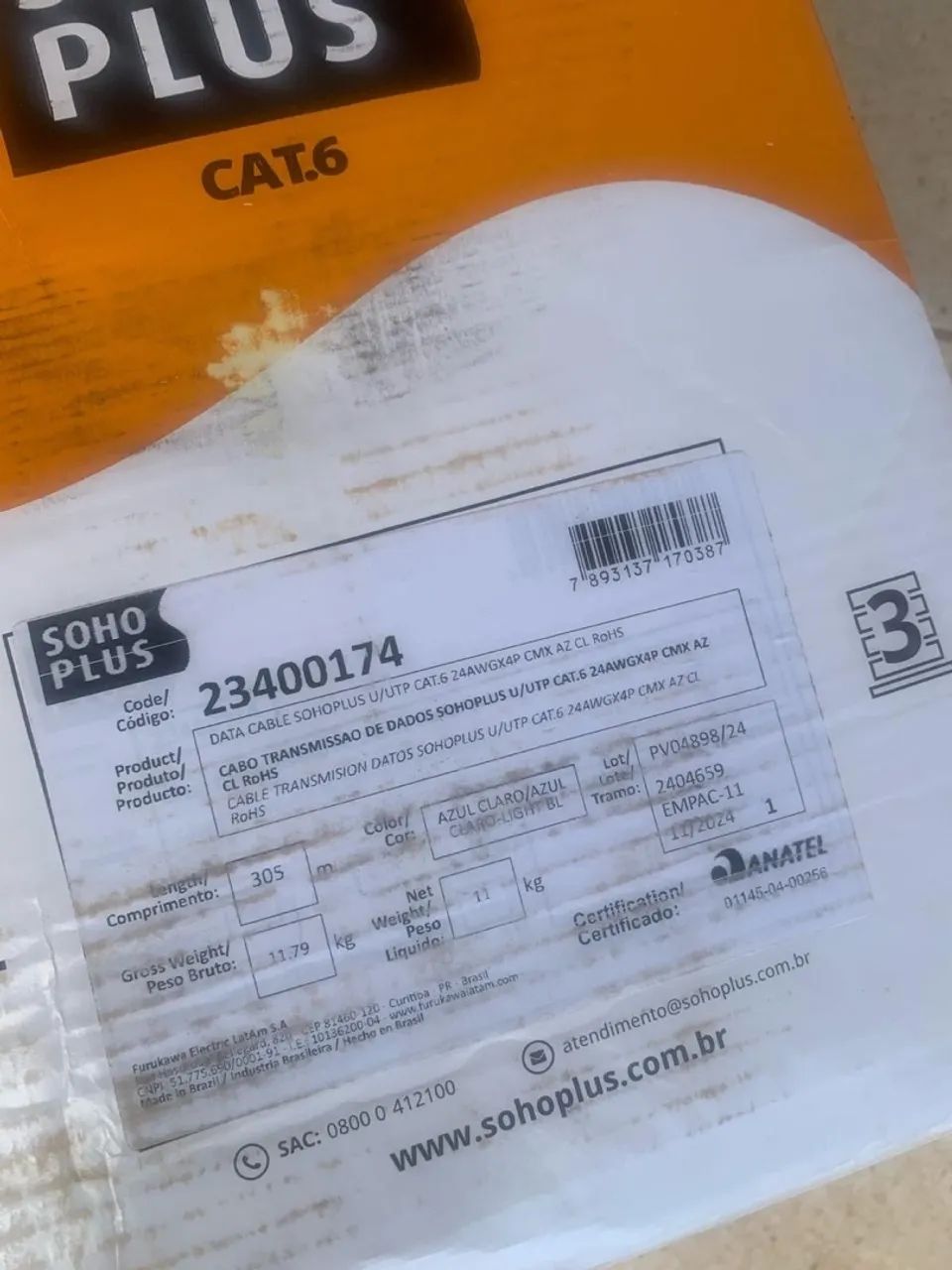 Cabo de Rede CAT6 Soho Plus 305m - Foto 3