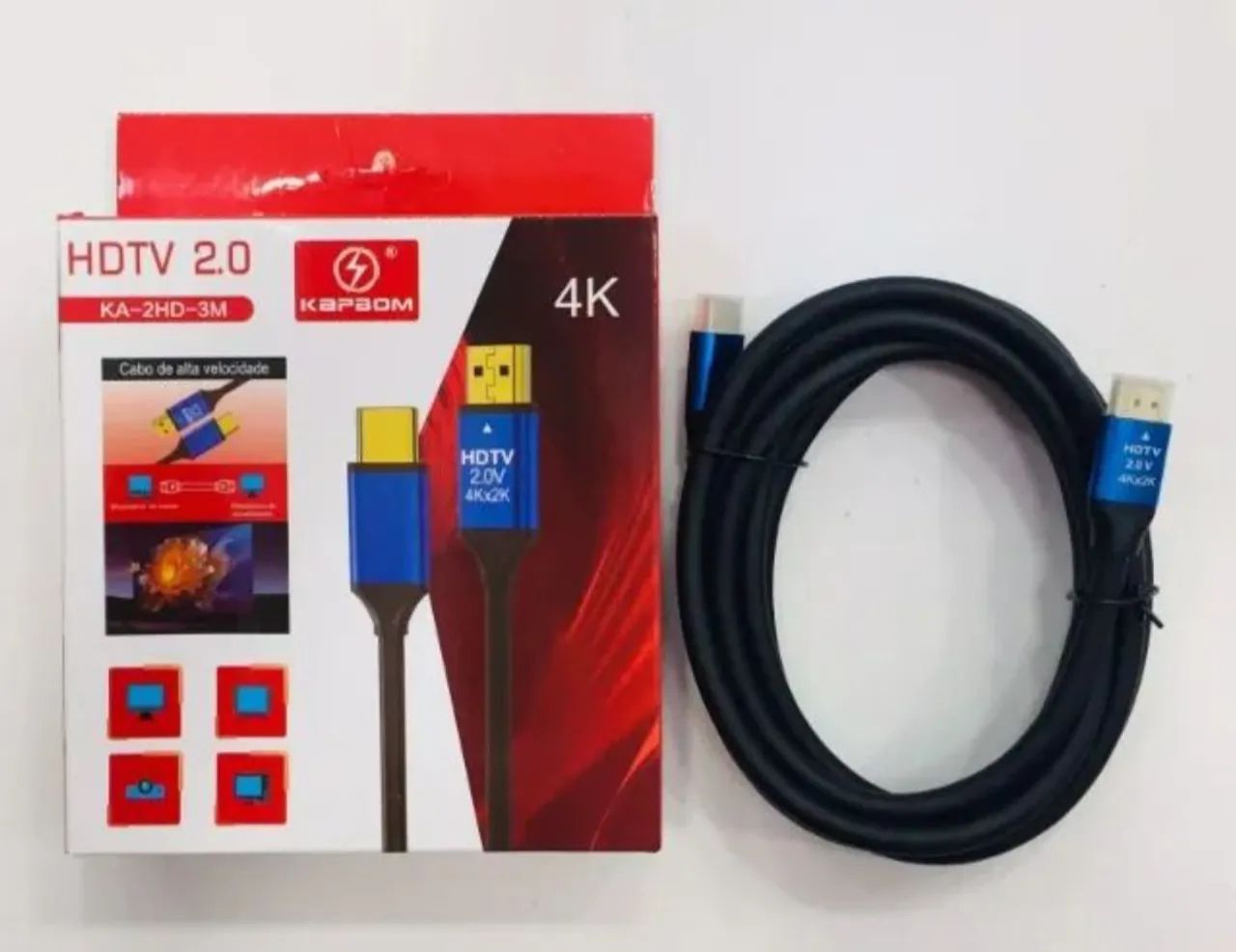 Cabo HDMI 3 Metros 2.0 HDTV 4K KAPBOM KA-2HD-3M - Foto 4