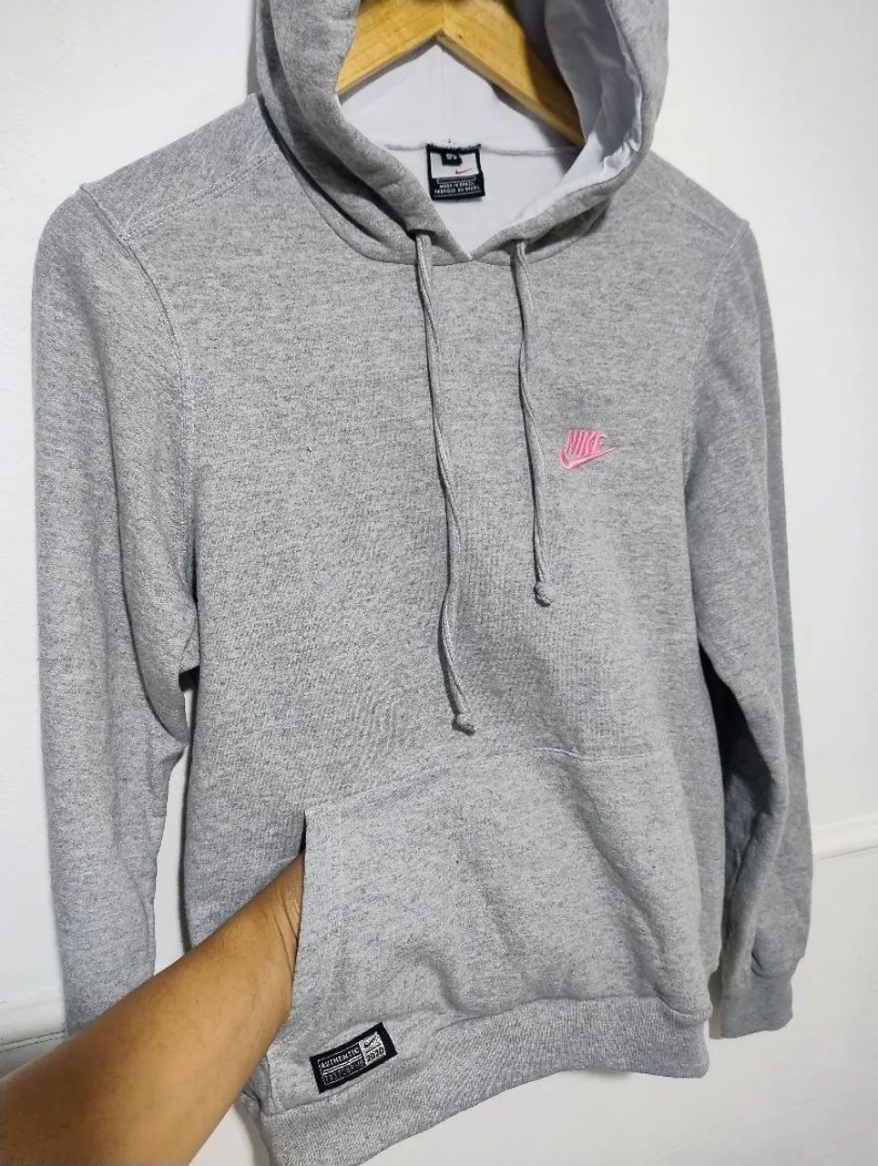 Casaco de Moletom Nike Cinza com Capuz - Foto 5