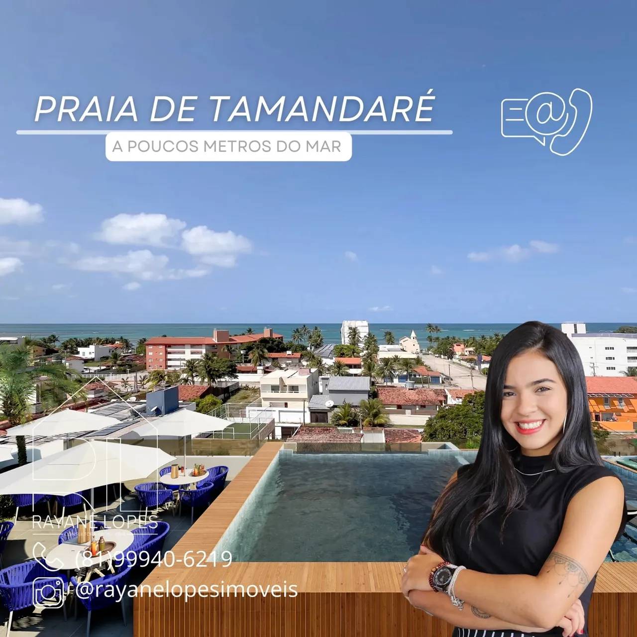 Apartamento novo com piscina e varanda | 2 min do mar em Campas