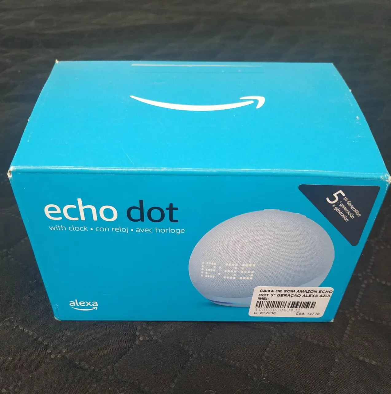 Alexa Echo Dot 5ª Geração com Relógio Azul