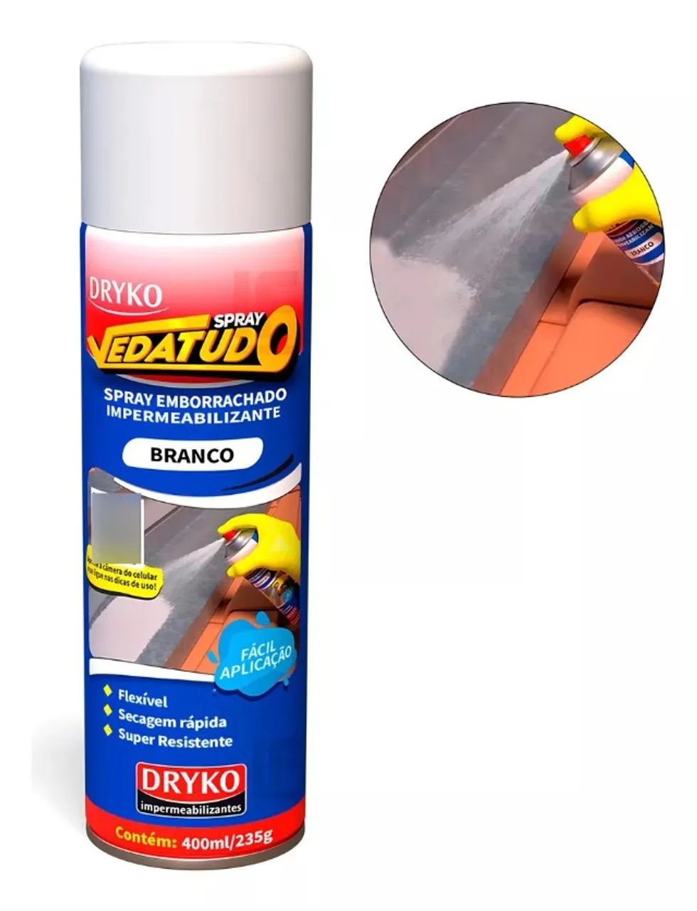 Spray Vedatudo Vazamentos De Agua Reparo Telha Laje Calha Transparente 400ml - Foto 2