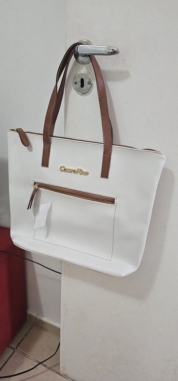 Bolsa couro fino nunca usada (branca) - Foto 5