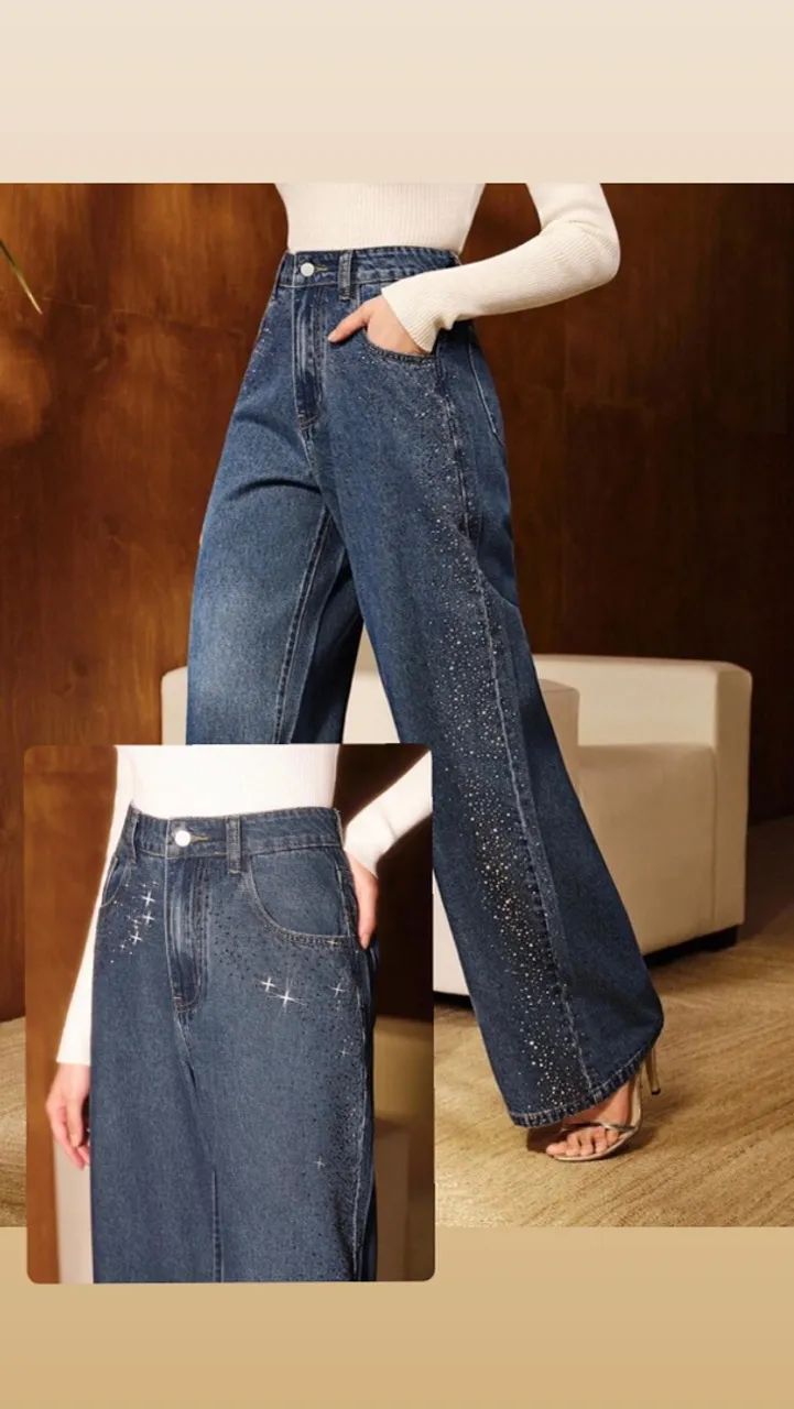 Linda calça com strass 