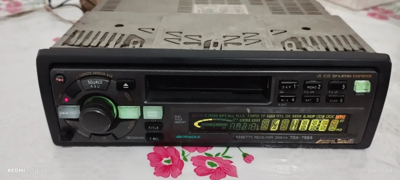 Radio Automotivo Alpine TDA-7554 Ligando C/ Baixo P/ Reparo/Peças