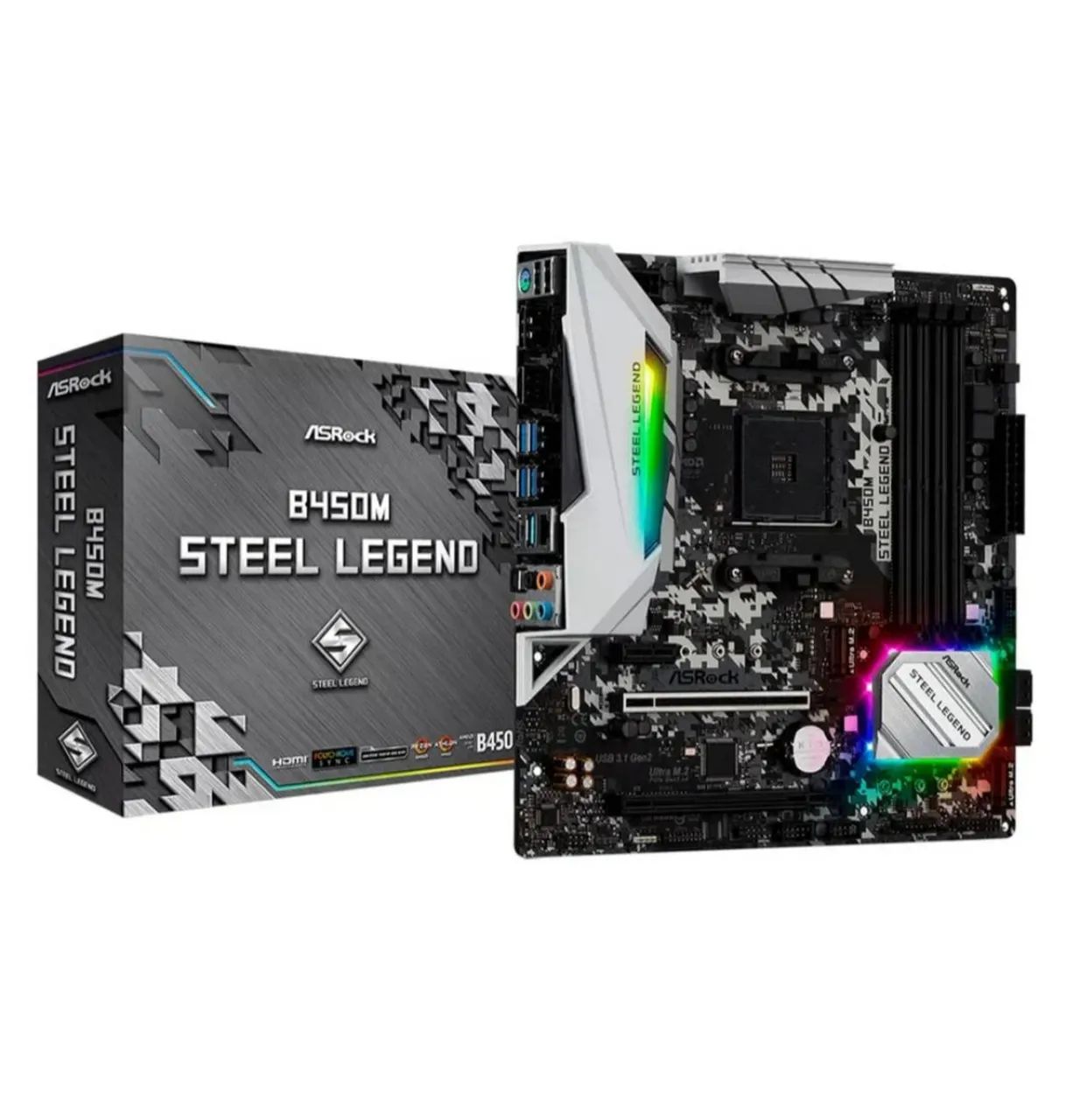 Placa Mãe ASrock B450 Steel Legend
