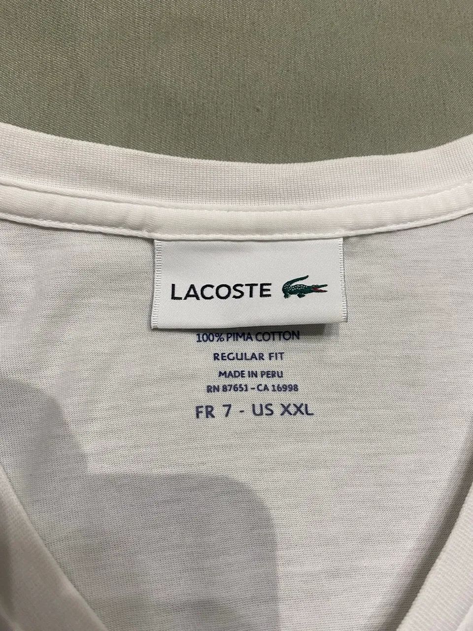 Camiseta LACOSTE original, branca GG - Foto 3