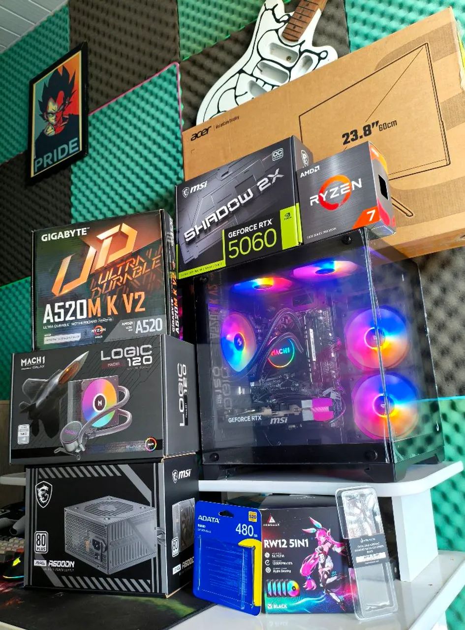 CPU Gamer Ryzen 7 '5700 RTX5060 - Foto 3