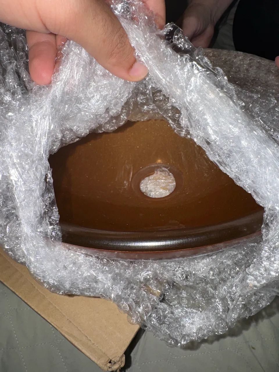 Cuba de Vidro Dourado Imperial 31cm