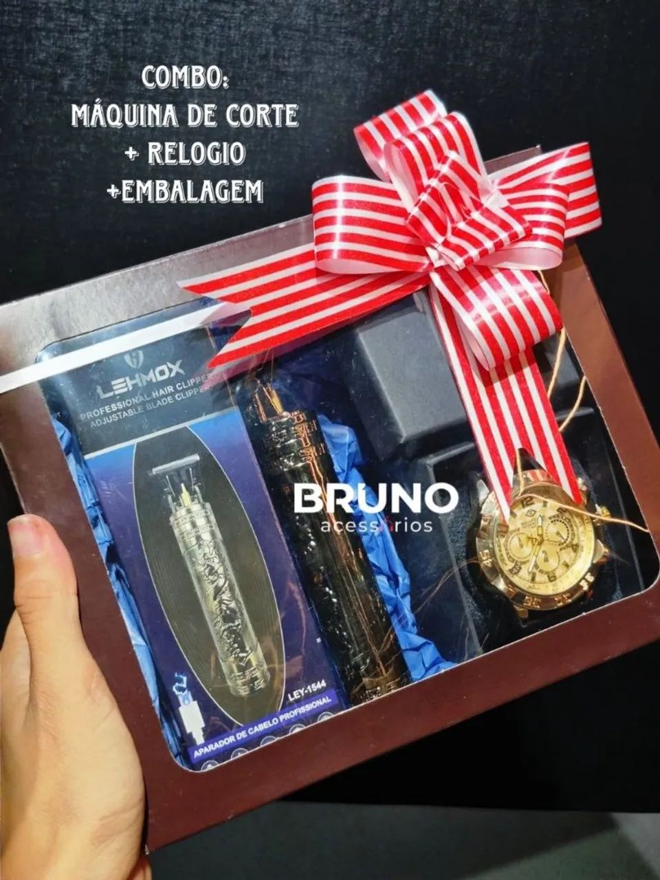 Kit dia dos pais relogio + barbeador