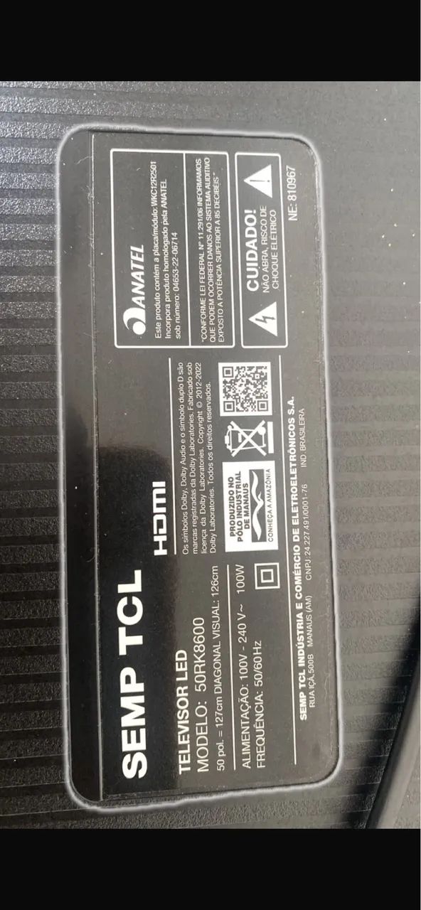 Tv semp 50 polegadas roku tv