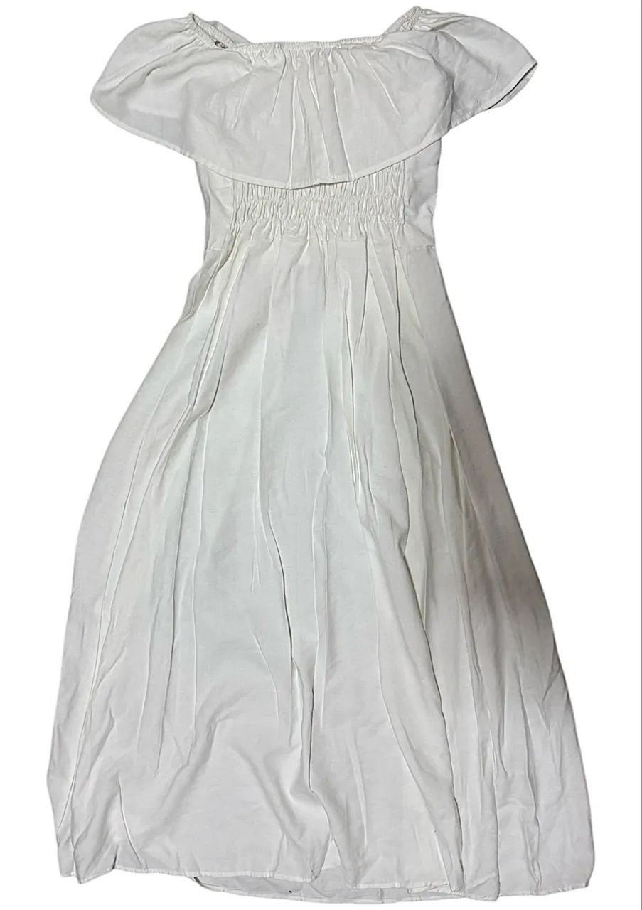 Vestido branco midi ombro a ombro roupa feminina  - Foto 3