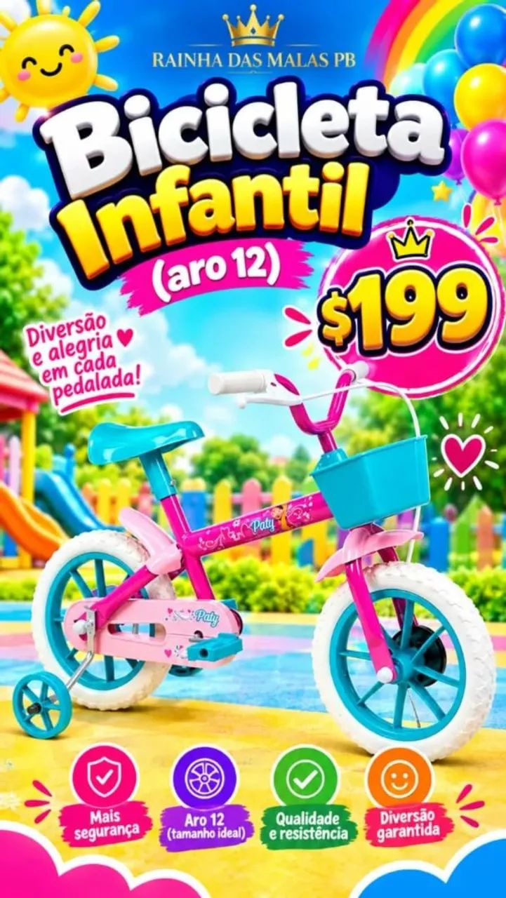 Bicicleta infantil feminina 