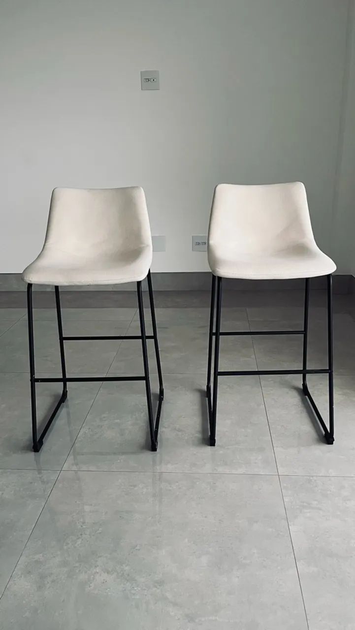 kit banquetas linho off white