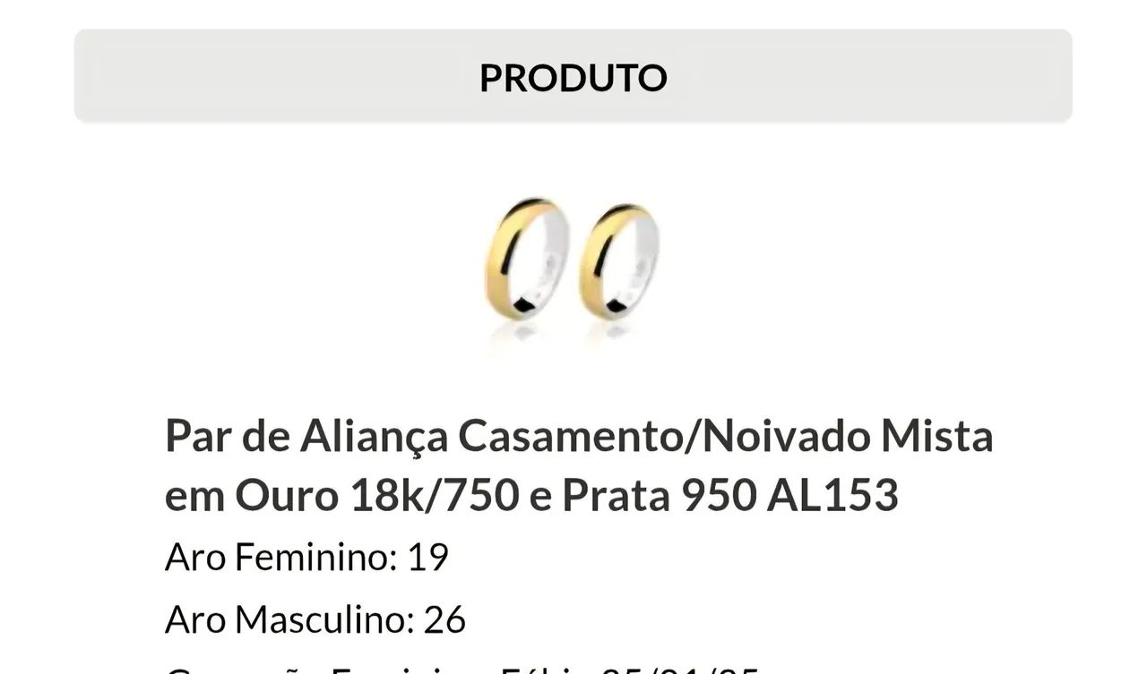 Vendo par de alianças em prata e ouro. - Foto 2