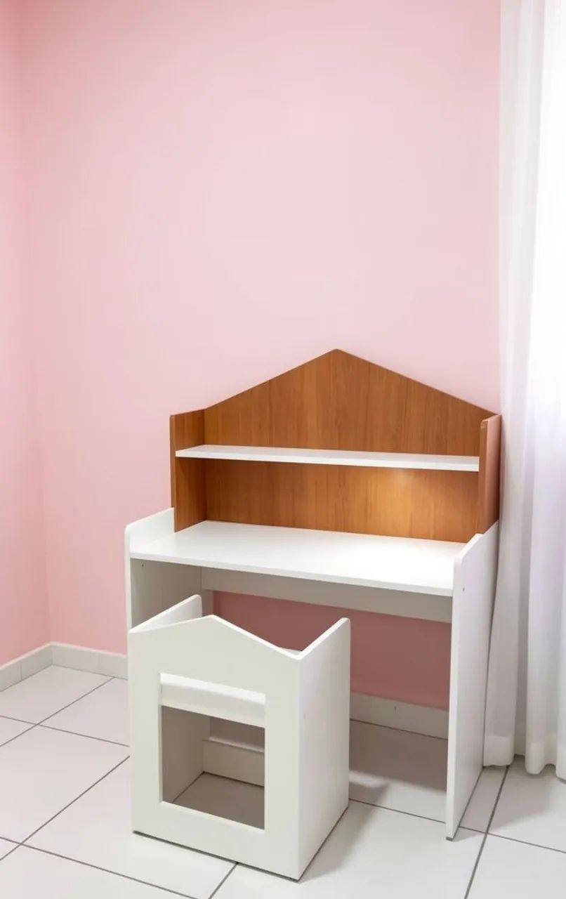 Mesa infantil com banco em mdf