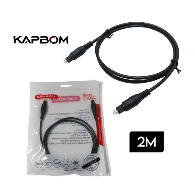 Cabo de Áudio Óptico Digital 2 Metros Kapbom
