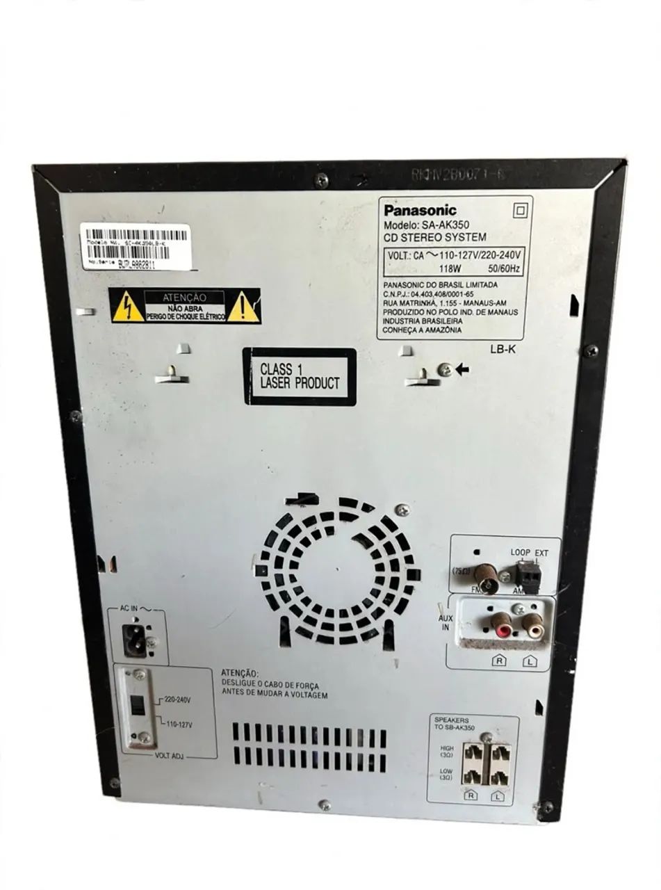 Mini System Panasonic SA-AK350 - 5 Disc Changer - 2 Caixas 118W