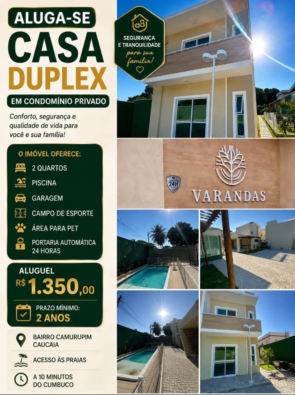 Casa duplex ( Caucaia  , Bairro Cumurupim )