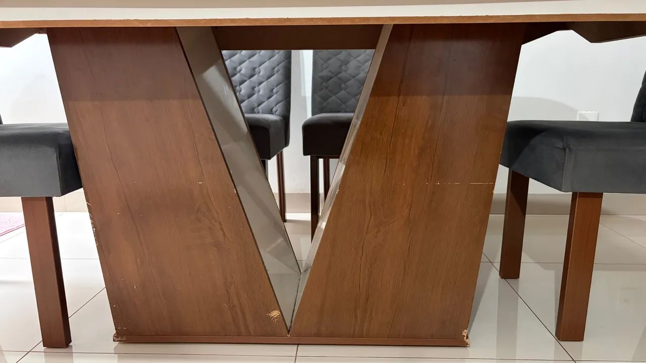 Conjunto Mesa 100% MDF + 6 cadeiras - Foto 2