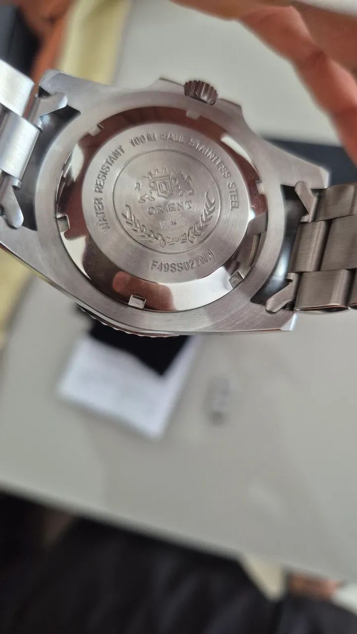 Relógio Orient Masculino Automático Verde F49ss027nh E1sx - Foto 5