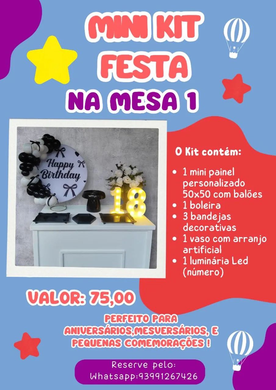 Mini Kit Festa na Mesa