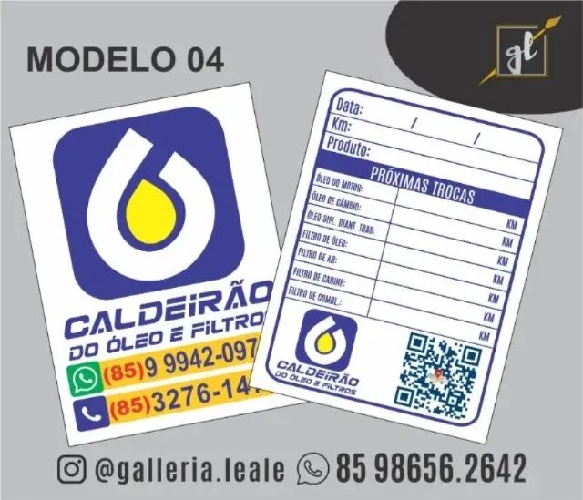 Etiquetas Para Troca De Óleo 5x7 Ou 6x6 Cm - Foto 5