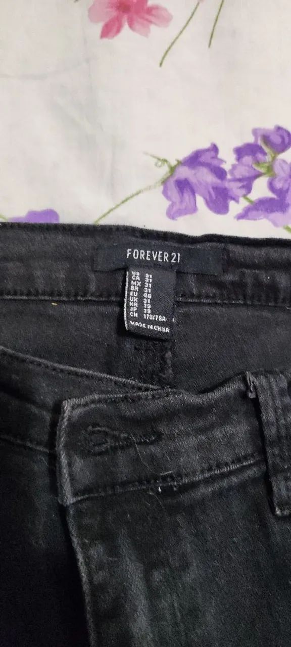 Calça jeans slim unissex preta - Foto 5