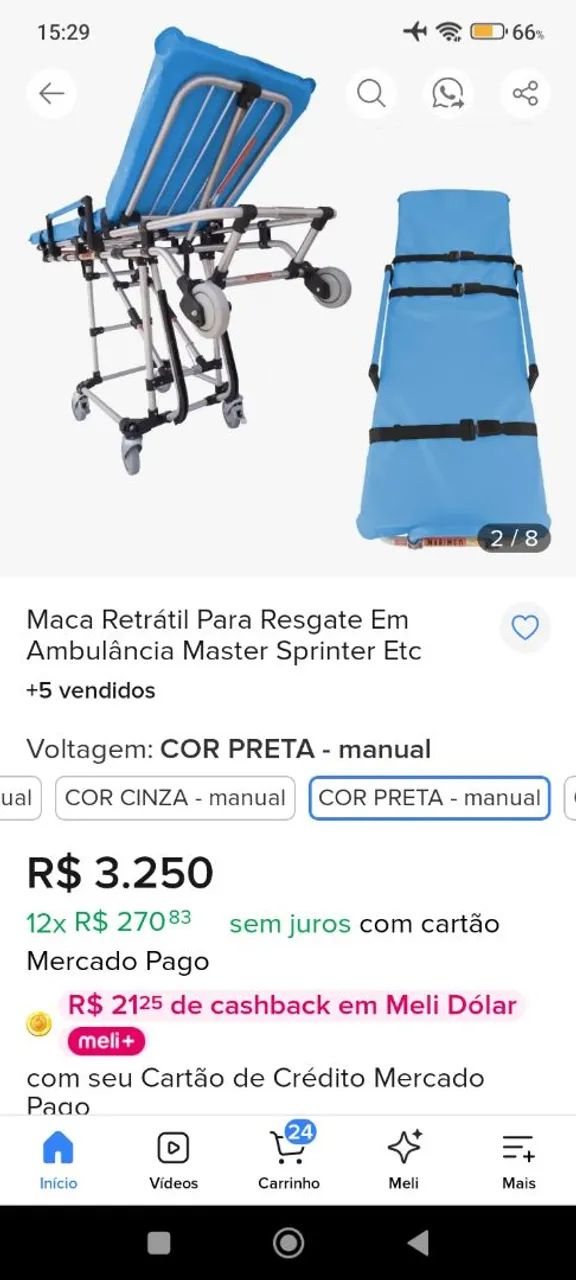 Maca hospitalar retrátil com colchão  - Foto 2
