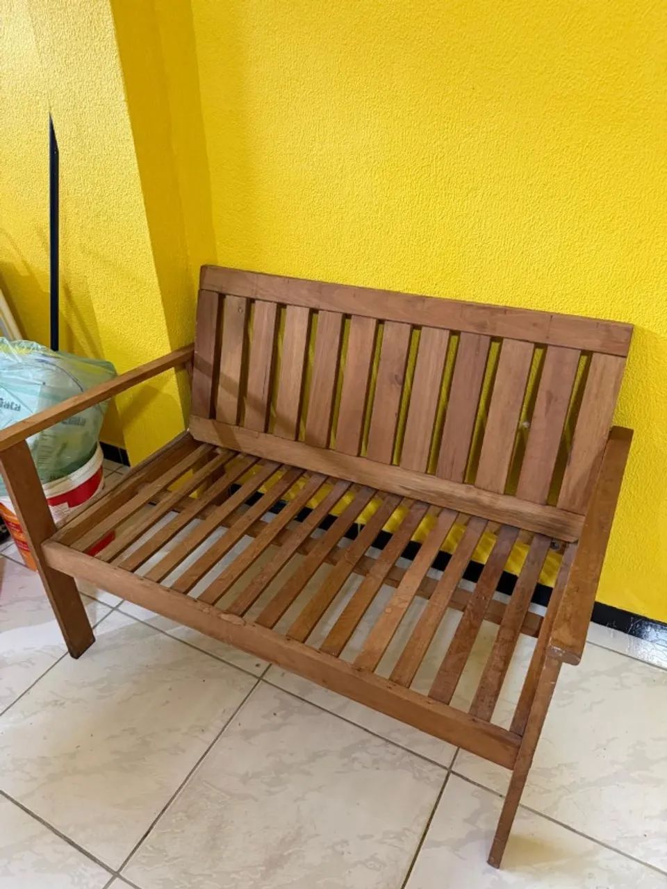 Banco Namoradeira Sofá Madeira Maciça San Martino 108cm