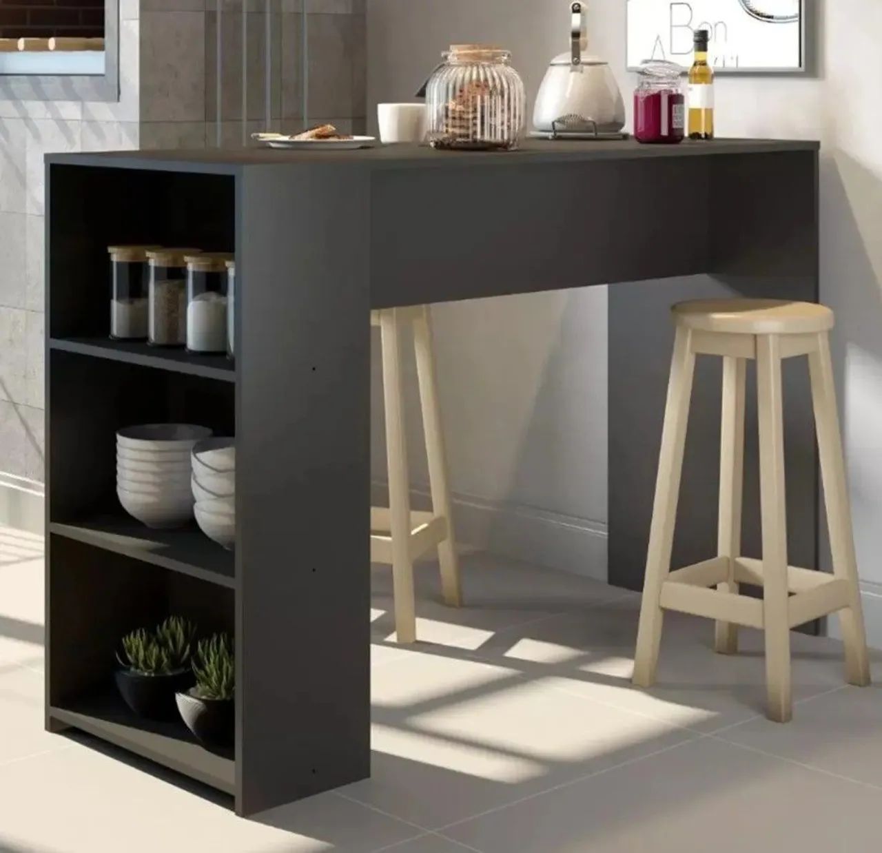 Mesa gourmet 100% mdf preto