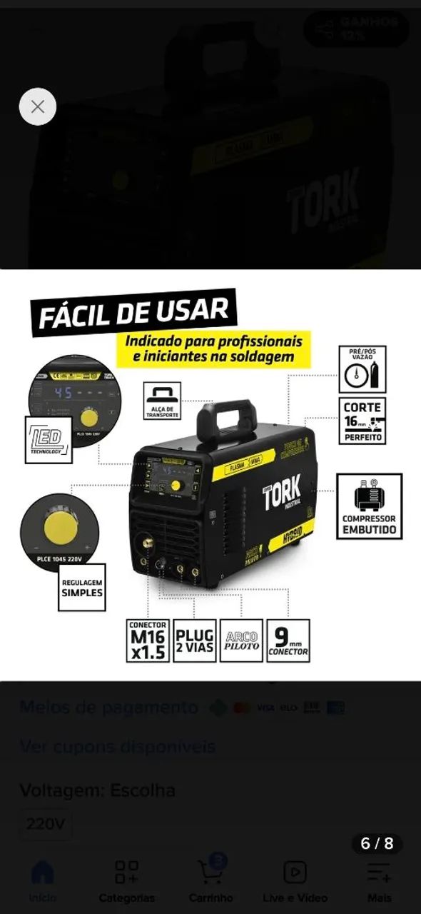 Valor ( 4.800 reais )  Maquina de solda 2 em 1 .. plasma  - Foto 3