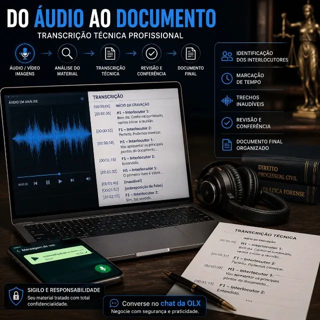 TRANSCRIÇÃO TÉCNICA DE ÁUDIO, VÍDEO E IMAGENS - Foto 2